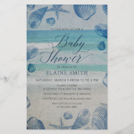 Lámina Invitación a Baby Shower de Budget Seashells Beach