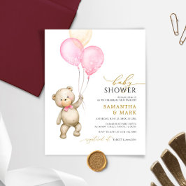 Lámina Invitación a Baby Shower de Budget Teddy Bear & Ba