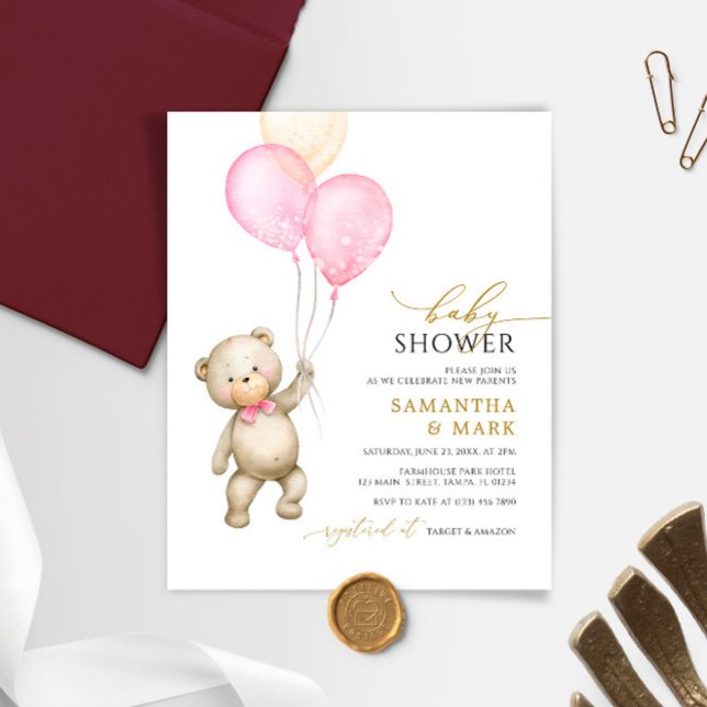 Lámina Invitación a Baby Shower de Budget Teddy Bear & Ba (Subido por el creador)