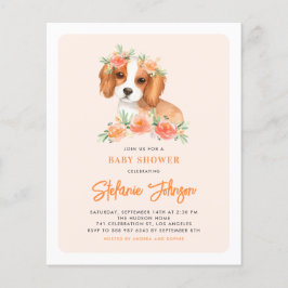 Lámina Invitación a Baby Shower de Cavalier King Charles