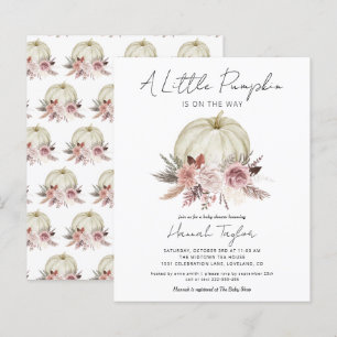 Lámina Invitación a Baby Shower de Chica de calabaza pequ