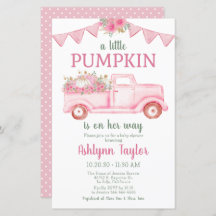 Invitación a Baby Shower de Chica de calabaza pequ