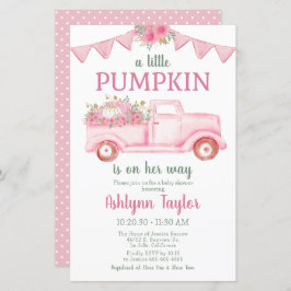 Lámina Invitación a Baby Shower de Chica de calabaza pequ