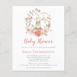 Lámina Invitación a Baby Shower de Chica de conejito de c