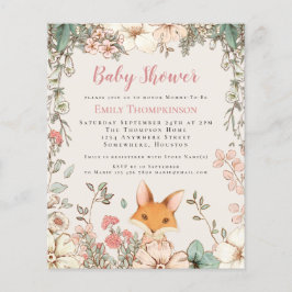 Lámina Invitación a Baby Shower de Chica de Fox de presup