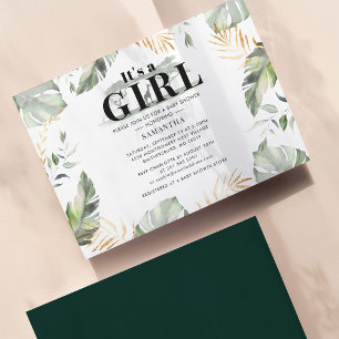 Lámina Invitación a Baby Shower de Chica de Safari de Pre