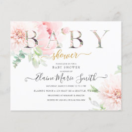 Lámina Invitación a Baby Shower de Chica floral de presup