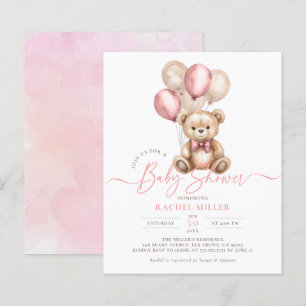 Lámina Invitación a Baby Shower de Chica rosado para glob