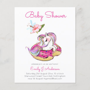 Lámina Invitación a Baby Shower de Cute Unicorn