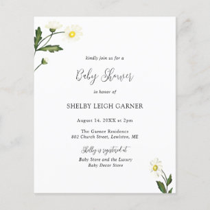 Lámina Invitación a Baby Shower de Daisy Floral Budget Ch