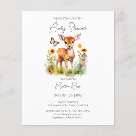 Lámina Invitación a Baby Shower de Deer Woodland Budget