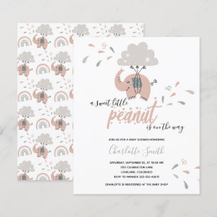 Lámina Invitación a Baby Shower de Elephant Chica Rosa