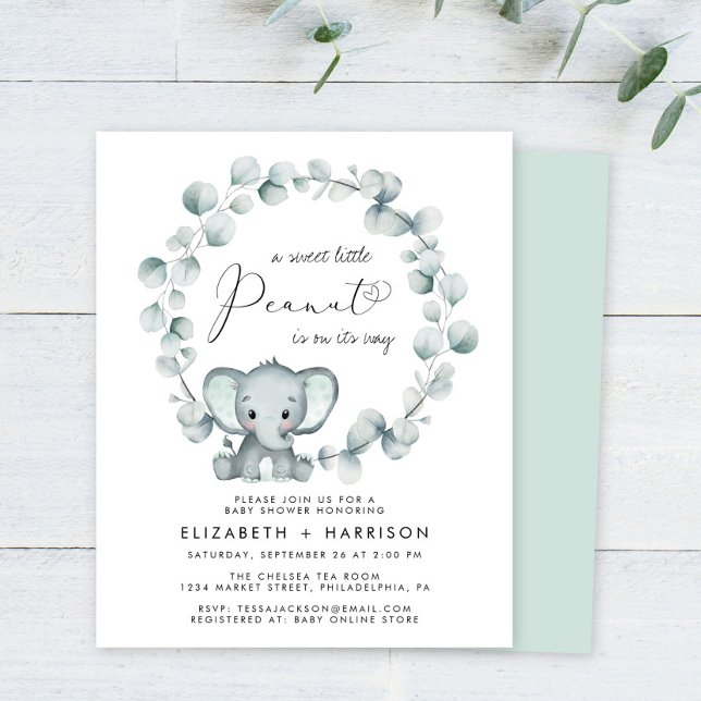 Lámina Invitación a Baby Shower de Elephant Eucalyptus Pa (Subido por el creador)
