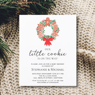 Lámina Invitación a Baby Shower de feriado para Navidades