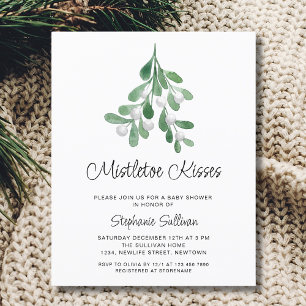 Lámina Invitación a Baby Shower de feriado para Navidades