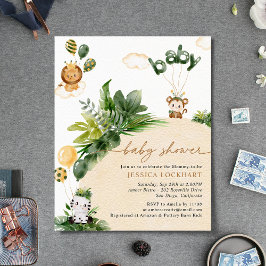 Lámina Invitación a Baby Shower de Fiesta de la jungla de