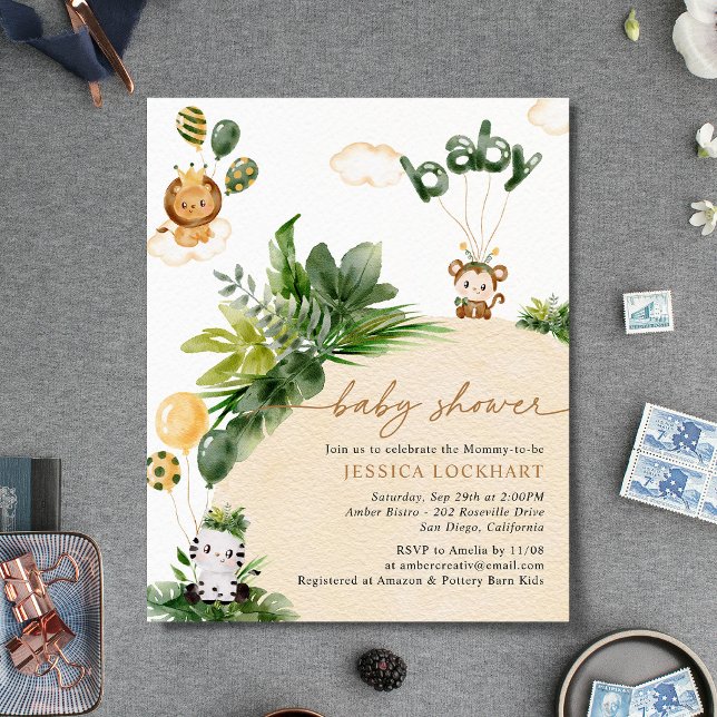 Lámina Invitación a Baby Shower de Fiesta de la jungla de (Subido por el creador)