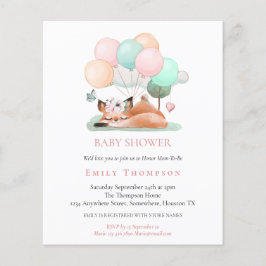 Lámina Invitación a Baby Shower de Fox Pink