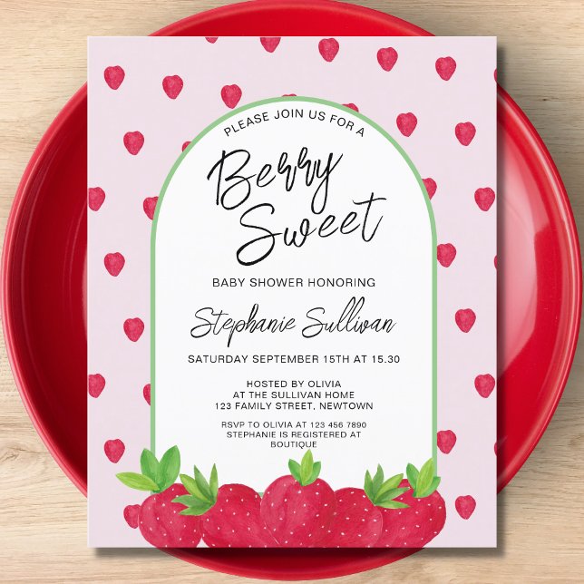 Lámina Invitación a Baby Shower de Fresa dulce de Berry P (Subido por el creador)