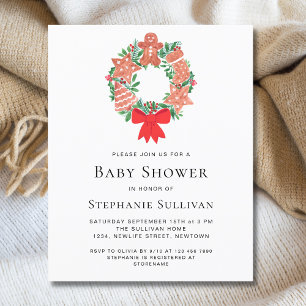 Lámina Invitación a Baby Shower de Gingerbread Navidades
