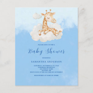 Lámina Invitación a Baby Shower de Giraffe Boy Budget