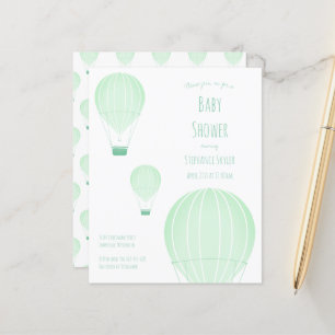 Lámina Invitación a Baby Shower de globo aerostático de p
