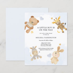 Lámina Invitación a Baby Shower de Juguetes Cuidados