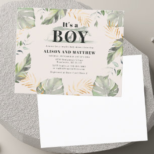 Lámina Invitación a Baby Shower de Jungle Giraffe Boy