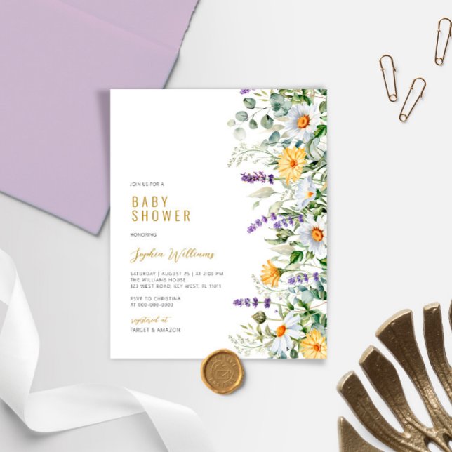 Lámina Invitación a Baby Shower de la Flor Silvestre de C (Subido por el creador)