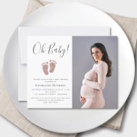 Invitación a Baby Shower de la foto de los pies de