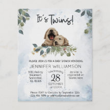 Invitación a Baby Shower de los gemelos de presupu