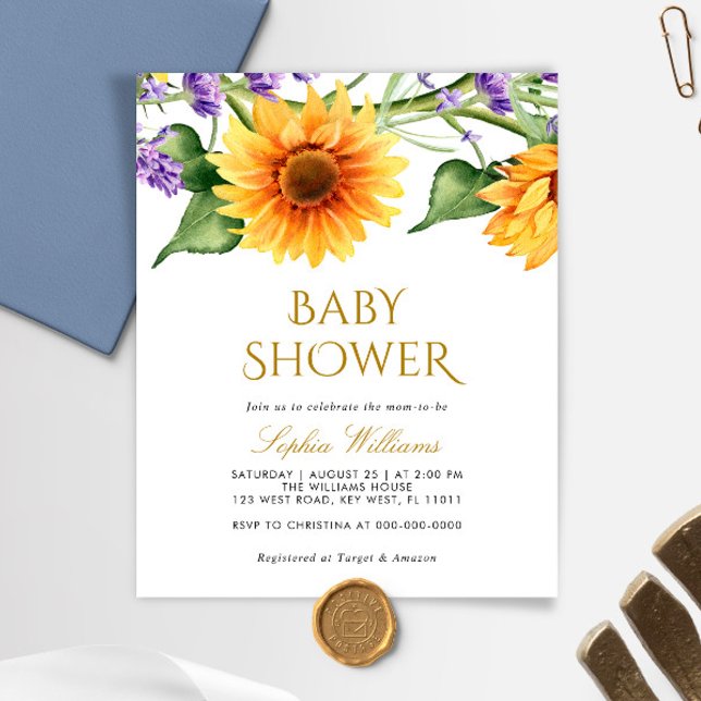 Lámina Invitación a Baby Shower de los girasoles de presu (Subido por el creador)