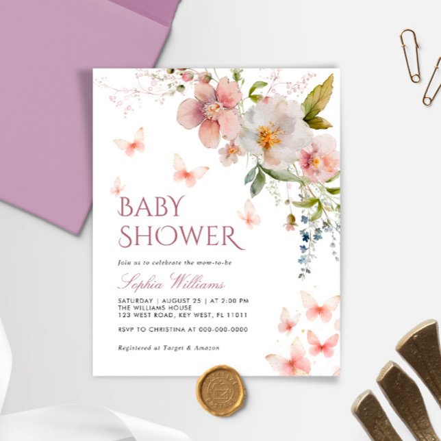 Lámina Invitación a Baby Shower de mariposas rusticas pre (Subido por el creador)