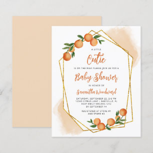 Lámina Invitación a Baby Shower de Naranja pequeño de pre