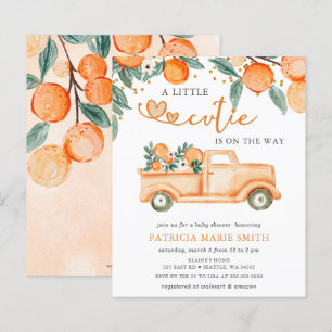Lámina Invitación a Baby Shower de Naranja pequeño de pre