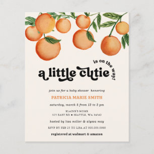 Lámina Invitación a Baby Shower de Naranja pequeño de pre