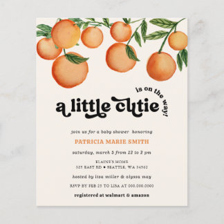 Lámina Invitación a Baby Shower de Naranja pequeño de pre