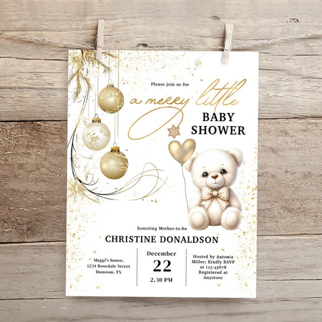 Lámina Invitación a Baby Shower de Navidades de oro de pr (Subido por el creador)