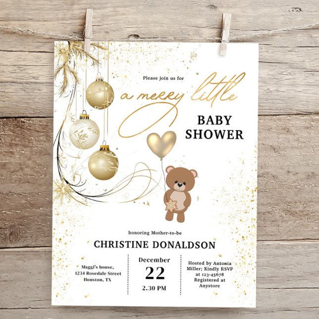 Lámina Invitación a Baby Shower de Navidades de oro de pr (Subido por el creador)