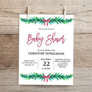 Lámina Invitación a Baby Shower de Navidades de presupues