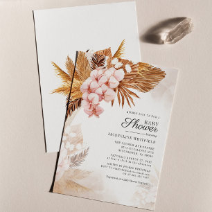 Lámina Invitación a Baby Shower de Pampas Grass Terracott