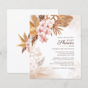Lámina Invitación a Baby Shower de Pampas Grass Terracott