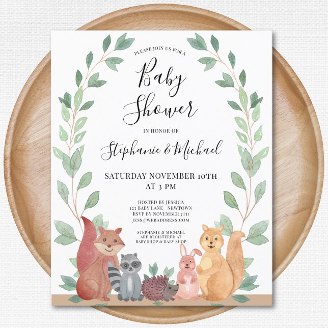 Lámina Invitación a Baby Shower de Parejas de Woodland Pr (Subido por el creador)