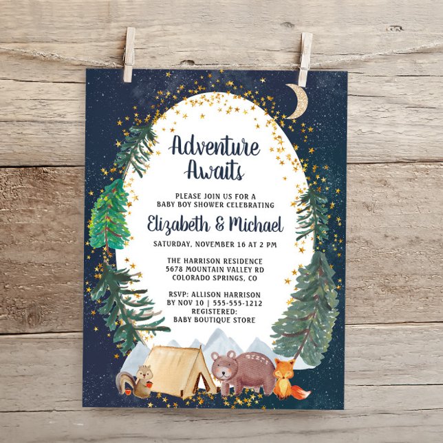 Lámina Invitación a Baby Shower de Parejas de Woodland Pr (Subido por el creador)