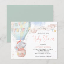 Invitación a Baby Shower de presupuesto para elefa