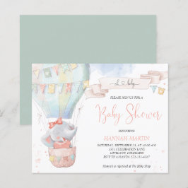 Lámina Invitación a Baby Shower de presupuesto para elefa