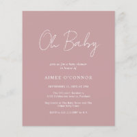 Invitación a Baby Shower de presupuesto Rosa simpl