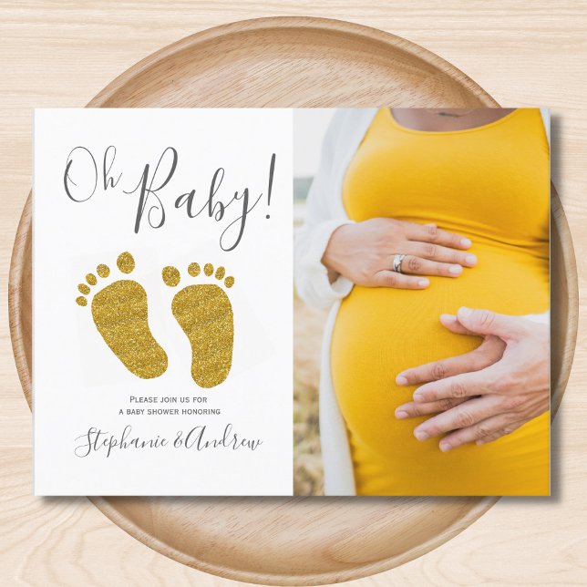 Lámina Invitación a Baby Shower de Purpurina de fotografí (Subido por el creador)