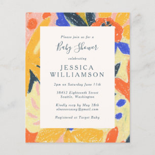 Lámina Invitación a Baby Shower de resumen de artesanía c
