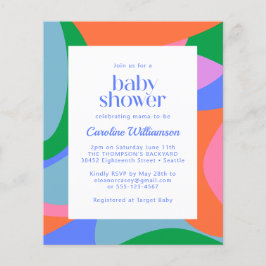 Lámina Invitación a Baby Shower de resumen de color brill